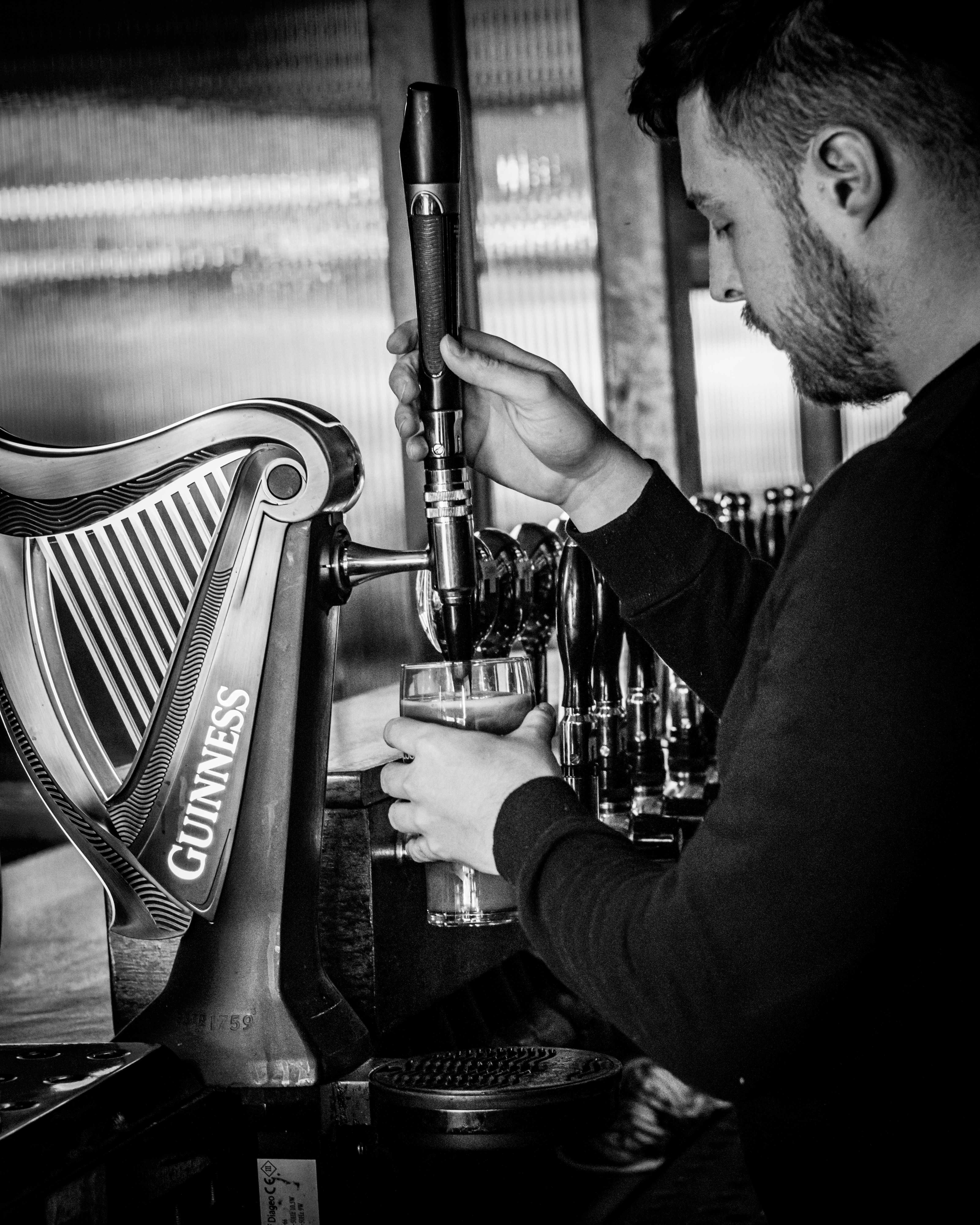 Guests gathered in the courtyard